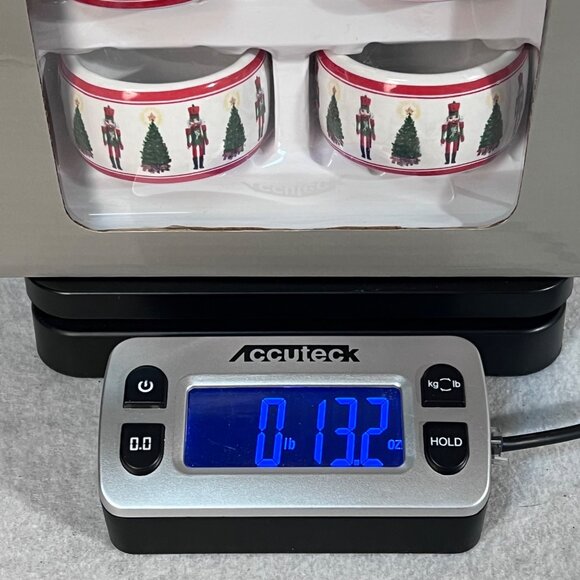 Crofton 4Pc Holiday Porcelain Napkin Rings With Nutcracker Christmas Tree Design - Picture 12 of 12